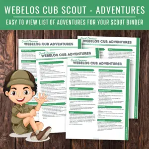 Webelos Quick Overview Adventures Printable