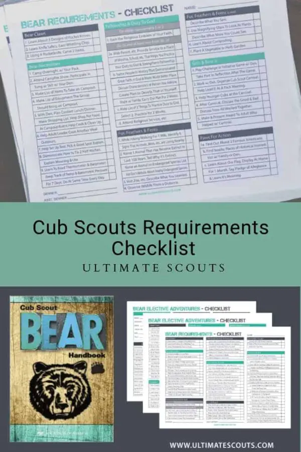Bear Cub Scout Requirements Checklist Ultimate Scouts