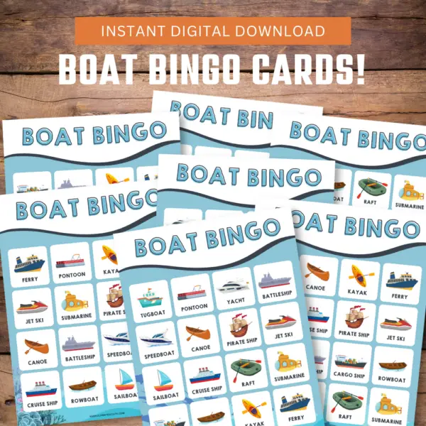 Floats & Boats Bingo Cards