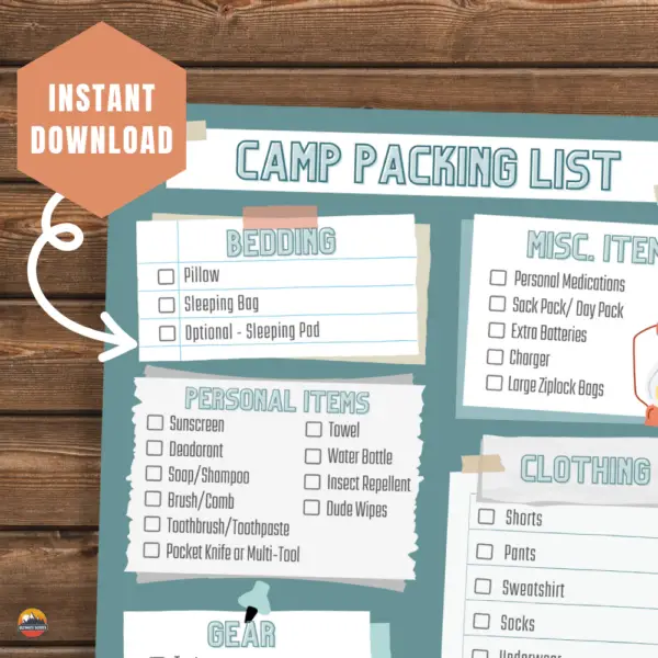 Printable Camp Checklist