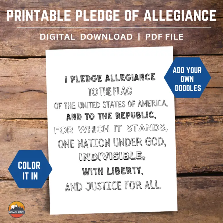 Pledge of Allegiance Printable – Coloring Pages – Ultimate Scouts