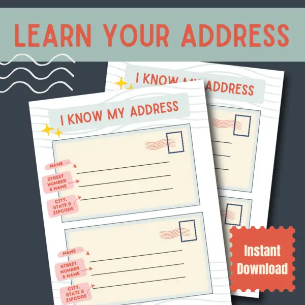 Learn Your Address Printable