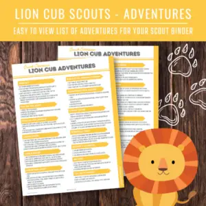 Lion Cub Scout Adventure Printable