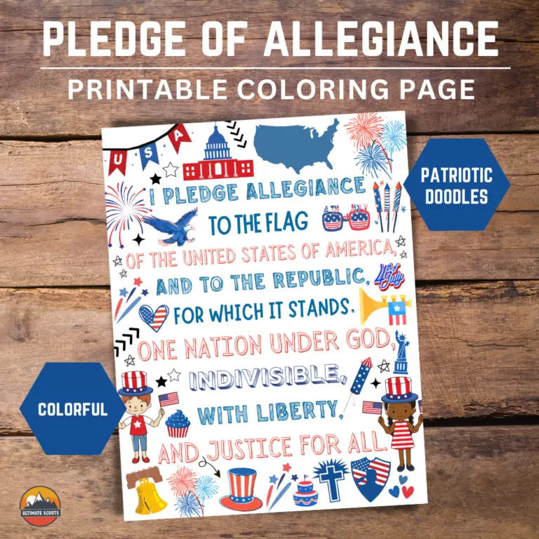 Pledge of Allegiance Printable – Colorful – Ultimate Scouts