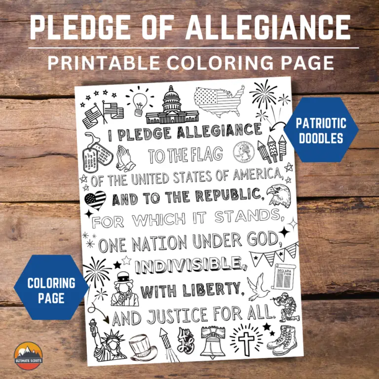 Pledge of Allegiance Printable – Coloring Pages – Ultimate Scouts