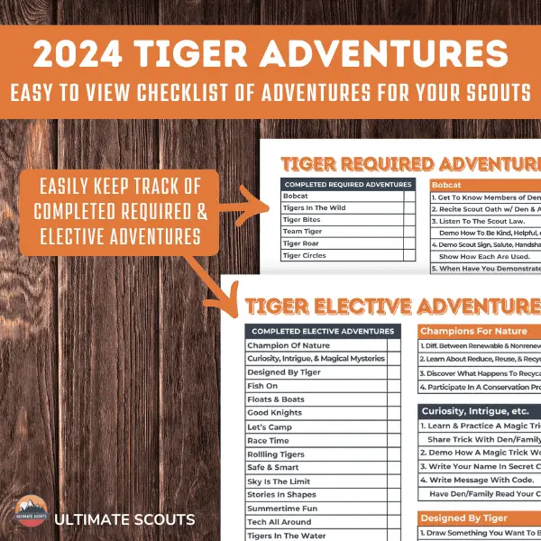 2024 Tiger Adventures Checklist Printable