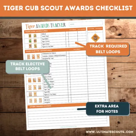 Tiger Scout Awards Tracker Download