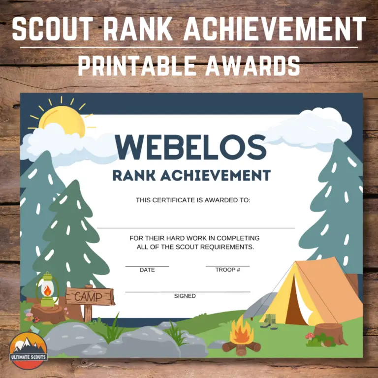 Cub Scout Rank Achievement Awards – Whimsical Camping Scene (w/ Bonus ...