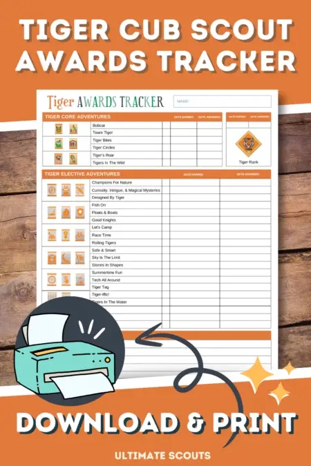 Tiger Scout Awards Checklist Printable